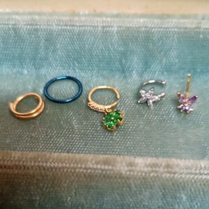 Mixed Color Body Jewelry Nose Ring Set